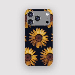 Coque de téléphone Tournesol nocturne | Style bohème | Compatible iPhone 18 Pro, 17, 16 Plus, 15, 14, 13