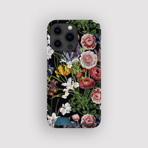 porte-cartes à fleurs Wild Blooms | mince à fleurs | Compatible avec iPhone 16, 15 Pro Max, 14, 13 Mini, Samsung Galaxy S22, S21 Plus
