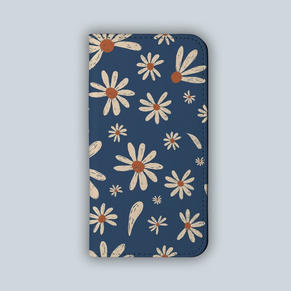 DAISY DAYS Wallet Phone Case | For Galaxy S24, Galaxy S23, Galaxy S22, S21, iPhone 15, iPhone 14, 13, 12, 11 | Aesthetic Flip Case