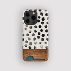 Etui na karty Messy Spot Geometric | Etui na karty Polka Dot | Pasuje do iPhone'a 16, 15 Pro Max, 14, 13 Mini, Samsunga Galaxy S22, S21 Plus