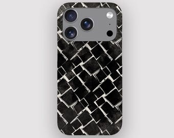 抽象的な黒の花柄デザインのiPhoneケース（Apple iPhone 17、16、15