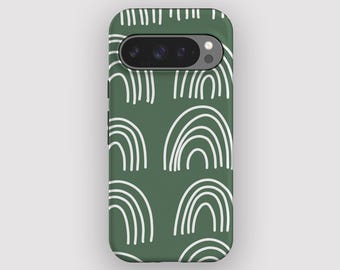 Green Hope Line Minimalist Phone Case | for Google Pixel 10 Pro XL, 9a, 9, 8 Pro, 7, 6