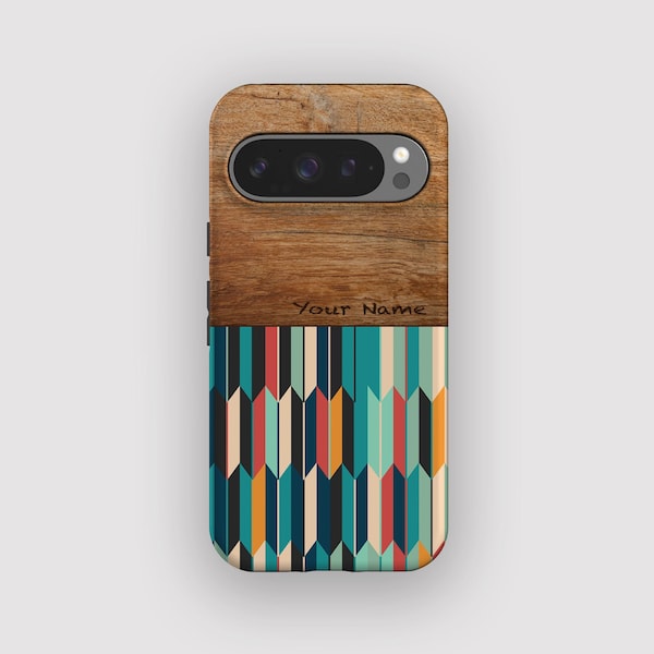 Respect Colour Geometric Retro Phone Case for Pixel 10, 9A, 9, 8, 7, 6