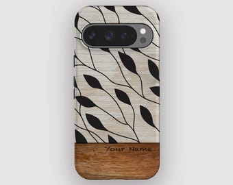 Windy Stem Botanical Minimalist Phone Case for Pixel 10, 9A, 9, 8, 7, 6