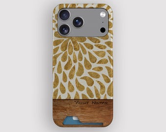 Mustard Drop Abstract Boho Card Holder Case for Apple iPhone and Samsung Galaxy