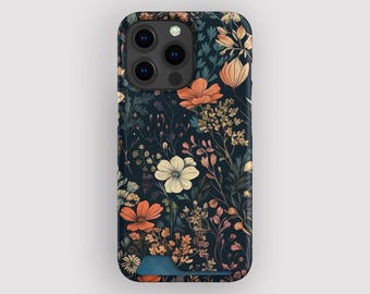 Floral Display Flower Card Holder Case | Floral Slim Case | Fits iPhone 16, 15 Pro Max, 14, 13 Mini, Samsung Galaxy S22, S21 Plus