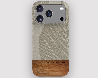 Leaf Fossil Beige Floral Phone Case for Apple iPhone 17, 16, 15. MagSafe Option