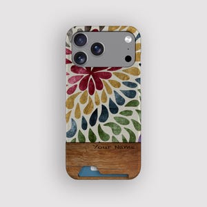 Rainbow Drop Card Case | Boho iPhone 18 Pro, 17, 16 Plus, 15, 14, 13
