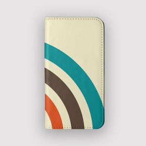 Capa tipo carteira Retro Arch Bold | Capa protetora tipo fólio retrô | Compatível com iPhone 16, 15, 14, 13, Samsung Galaxy S25, S24, S23, S22