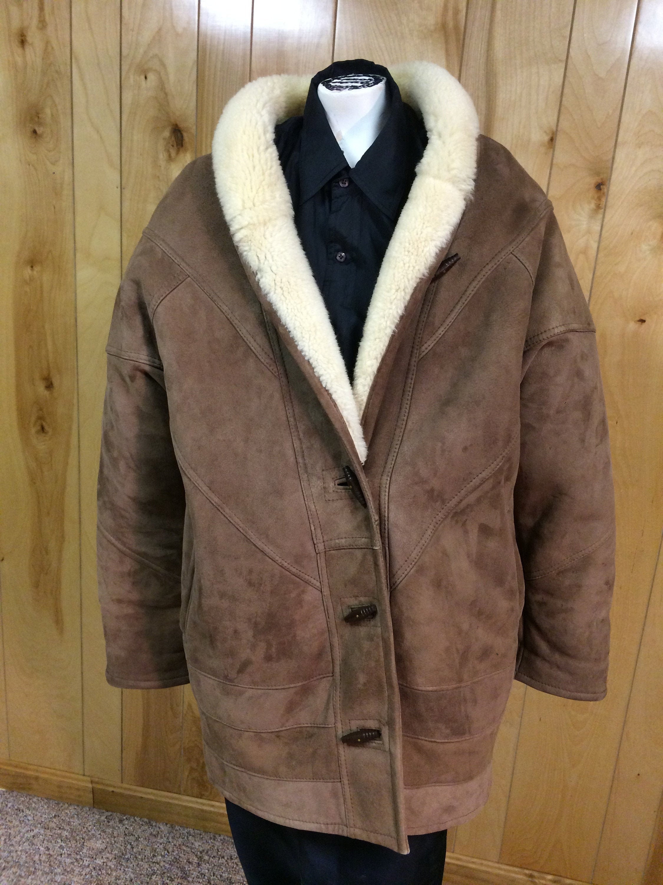 Brown Shearling Coat - Etsy Singapore