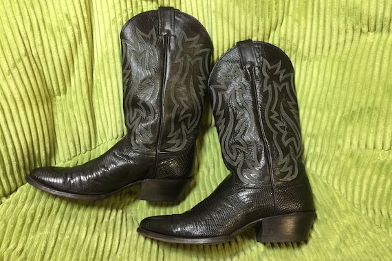 Justin Boots Classic Western Style #9304 Black Lizard 