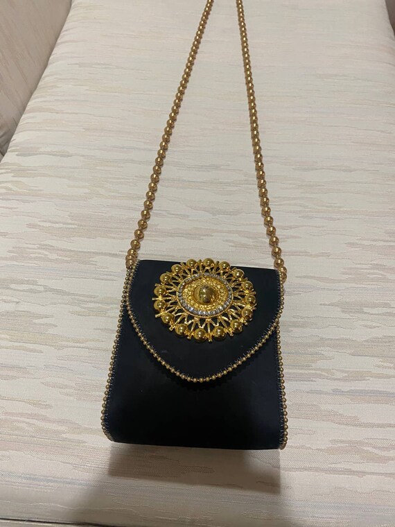 LEATHER ROCK USA Bolso bandolera de ante negro con colgante y diamantes de imitacion Etsy Mexico