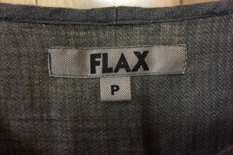 Vintage FLAX 100/% Linen Pullover Top Rare Hi Low Hem /& Long Sleeves