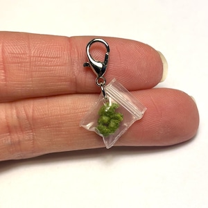 Charm bag of bud stoner plastic green miniatures miniature bracelet charms necklace keychain jewelry making