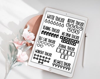 Habit Tracker Digitale Aufkleber | Digitaler Planer | GoodNotes