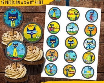 cat cupcake toppers etsy