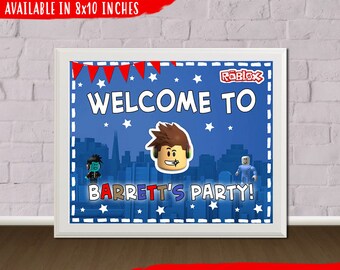 Roblox Birthday Etsy - roblox birthday robox birthday sign video game birthday etsy