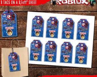 Roblox Thank You Tag Etsy - free printable roblox thank you tags