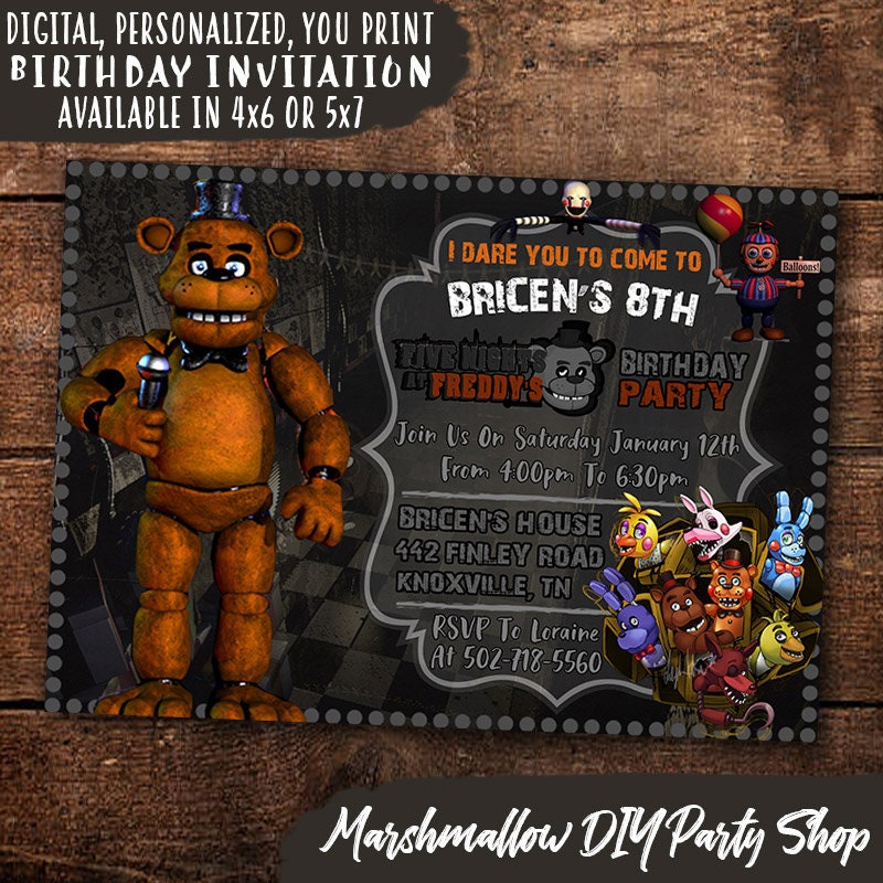 Five nights at Freddy's Birthday in 2023  Free birthday stuff, Birthday,  12th birthday