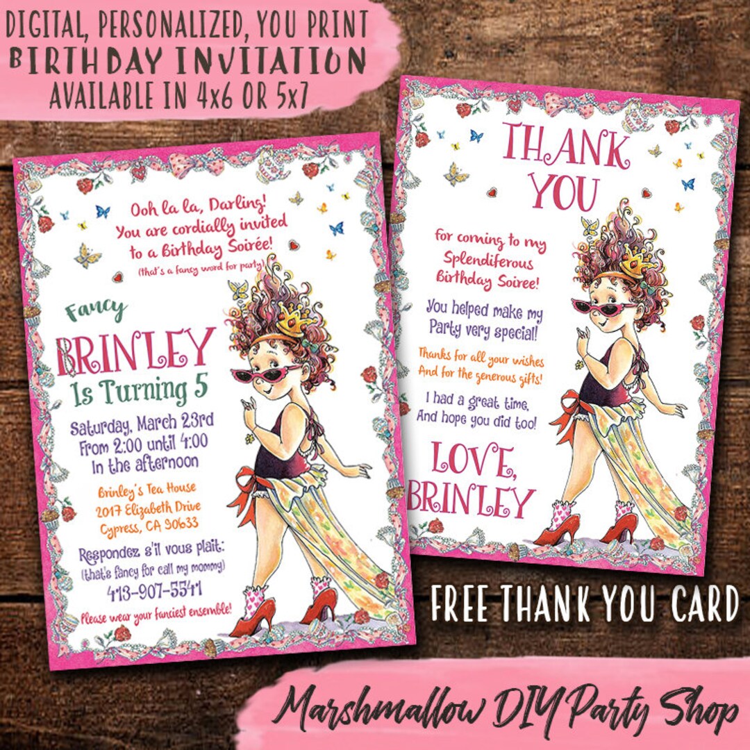 Fancy Nancy Birthday Invitation, Fancy Nancy Invite, Fancy Nancy ...