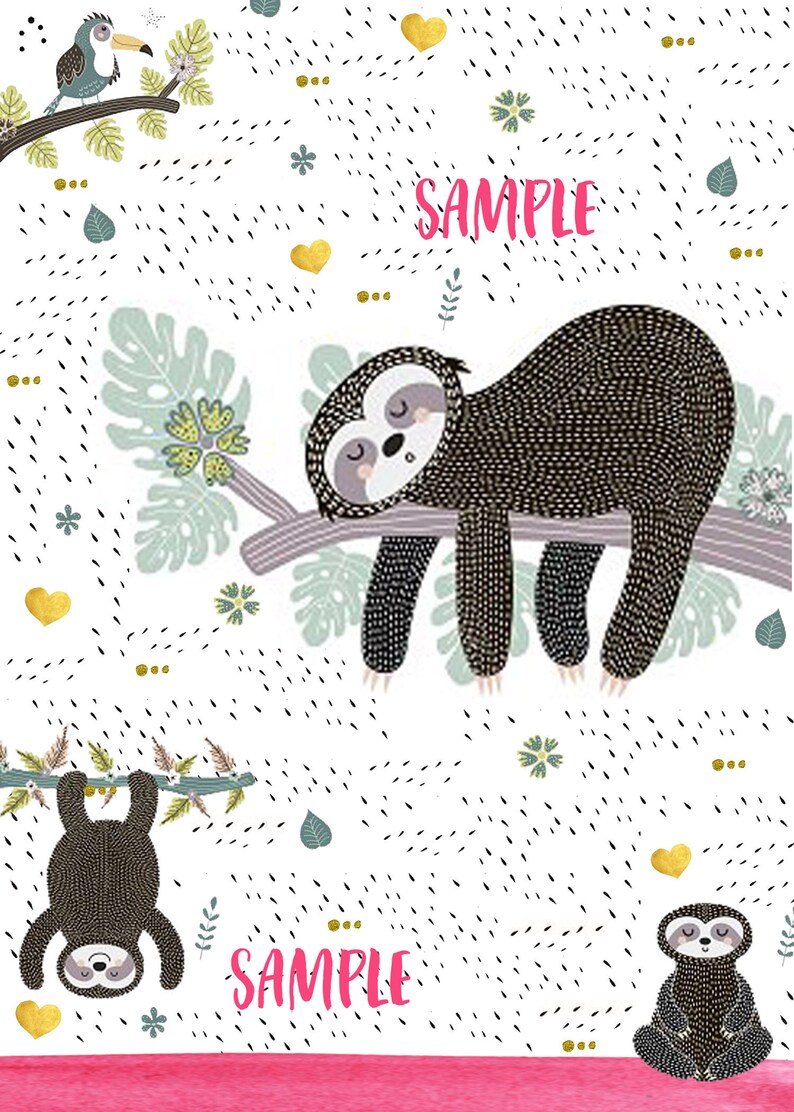 Sloth Birthday Invitation Sloth Party Invite Digital-print - Etsy