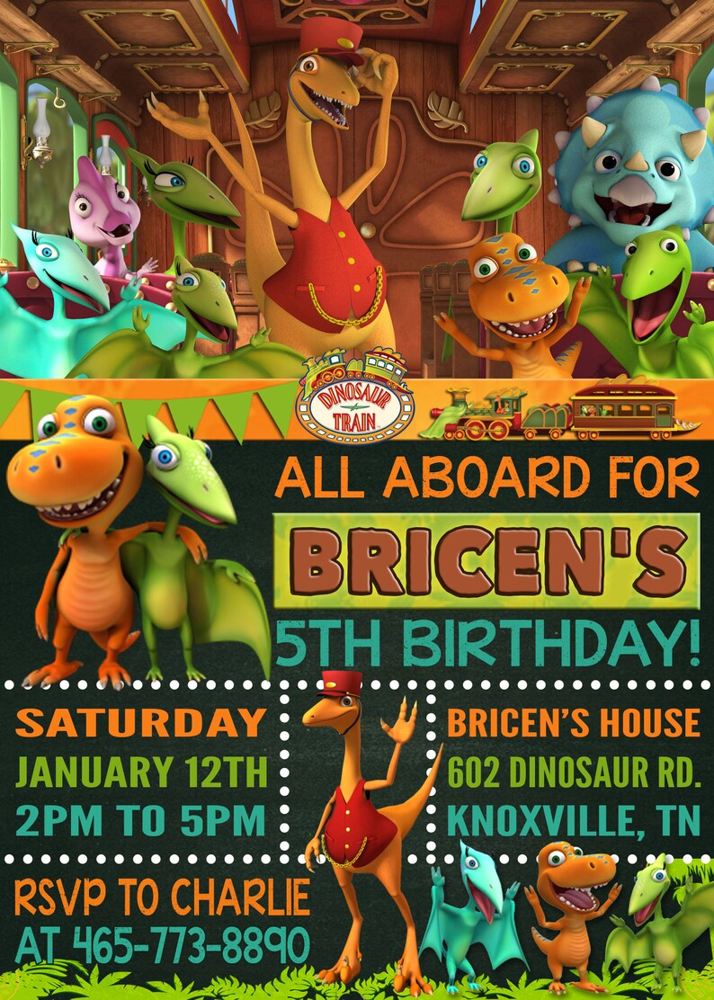 Dinosaur Train Birthday Invitation Digital-Print Yourself | Etsy