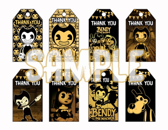 Bendy and the Ink Machine Birthday Thank You Tags 