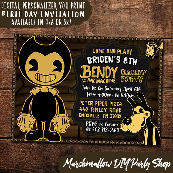 Bendy Ink Machine Themed Birthday Poster 16 X 20 40x50cm -  Israel