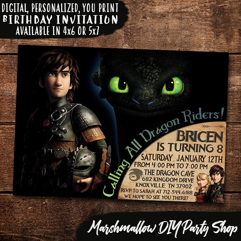 8+ How To Train Your Dragon Birthday Invitation Templates  Dragon birthday  invitations, How train your dragon, How to train your dragon