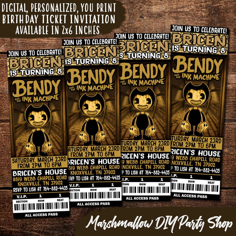 Bendy Ink Machine Themed Birthday Poster 16 X 20 40x50cm -  Israel