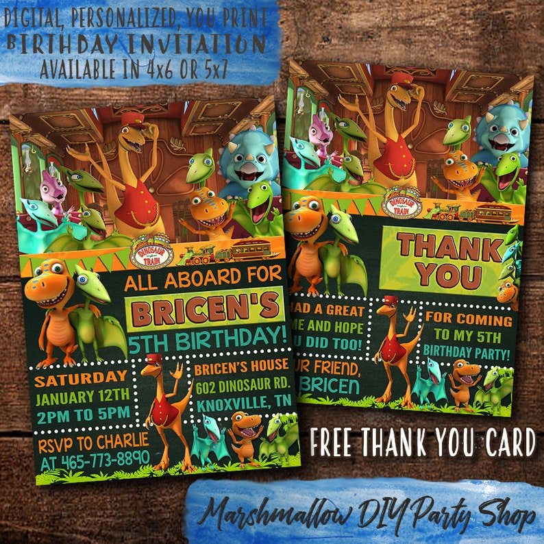 Dinosaur Train Birthday Invitation Digital-Print Yourself | Etsy