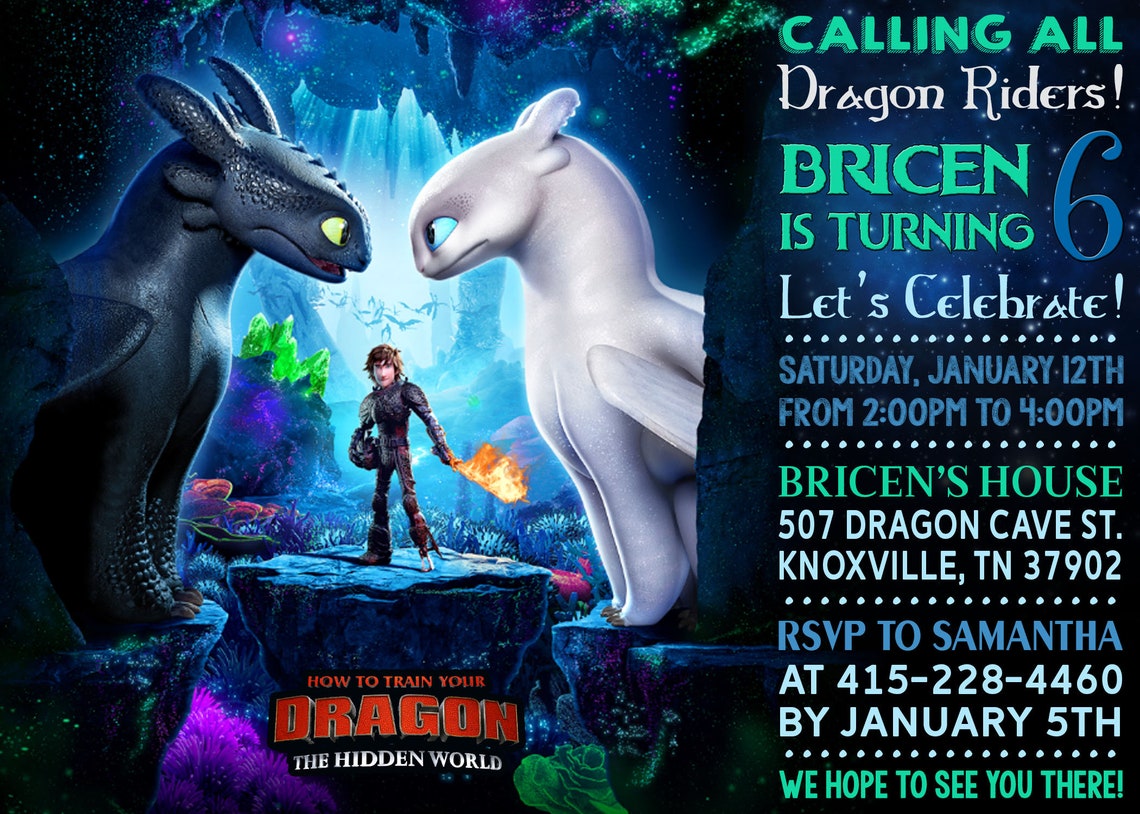How to Train Your Dragon Birthday Invitation Digital-print | Etsy