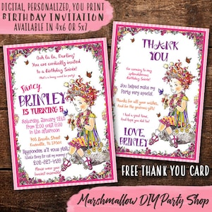 Fancy Nancy Birthday Invitation, Fancy Nancy Invite, Fancy Nancy Birthday Party, Digital-Print Yourself Fancy Nancy Party Invitation