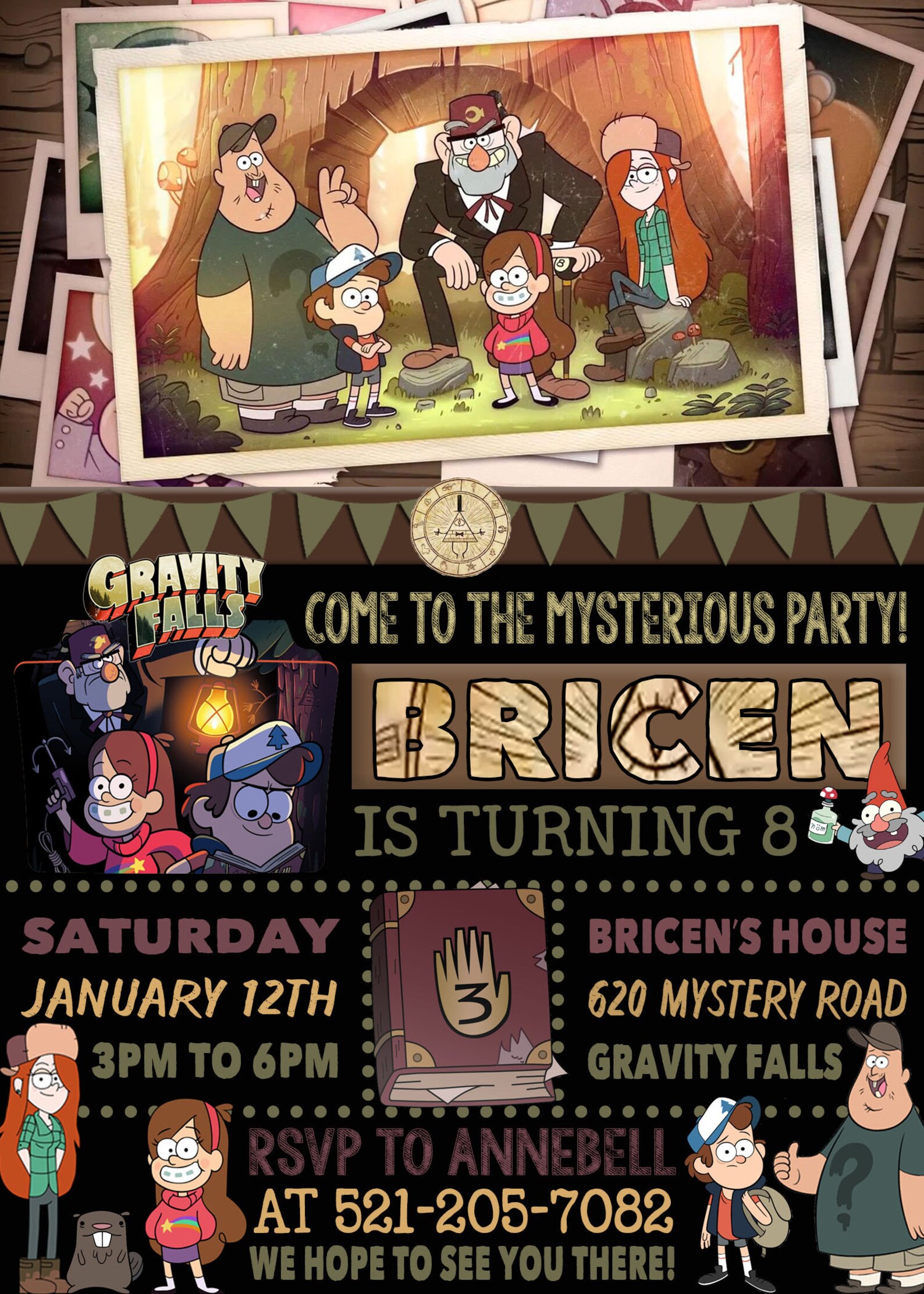 Gravity Falls Invitation Gravity Falls Birthday Invite | Etsy