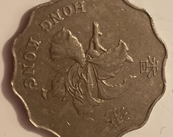 Moneta 2 dolary Hongkongu z 1997 r. – Kwiat Bauhinia – Azjatycka moneta kolekcjonerska