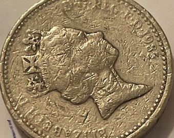 Moneta z limitowanej edycji 1 funta z 1985 r. – przedmiot kolekcjonerski w stylu vintage – stop srebra – motyw pokoju, unikatowy charakter