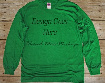Download Free Mockup Digital Mockup Digital Background Tshirt Mockup Gildan Long Sleeve Gildan Jpg High Resolution Long Sleeve Mockup Green Template Mockup Free Psd PSD Mockup Template