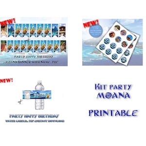 Ispirato da MOANA, Compleanno, Festa, kIT MOANA, Kit stampabile MOANA