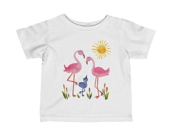 T-shirt en jersey fin pour bébé Flamingo Fam