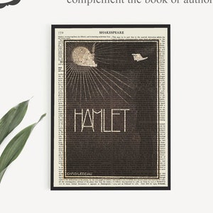 A Printable 'Hamlet' Print, Shakespeare Book Cover Art Gift for Theatre Actor, Home Office Wall Art Print, Dorm Decor, Last Minute Gift Idea