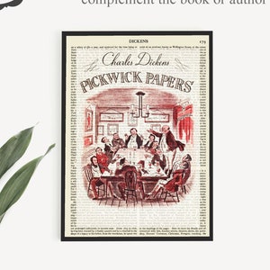Printable &#39;The Pickwick Papers&#39; Book Cover Art, Charles Dickens Poster Print, Literary Gift Ideas, Classic Book Wall Art, Home Office Decor