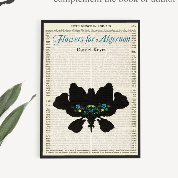 Printable 'Flowers For Algernon' Book Cover Poster, Gift for Teacher, Classroom Wall Art Print, Home School Decor