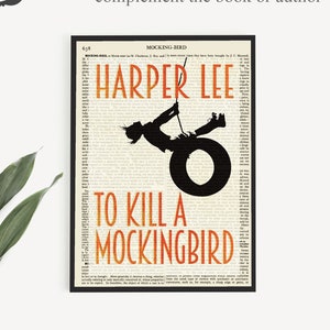 Printable To Kill A Mockingbird Print, Harper Lee Book Cover Page On 'Mockingbird' Dictionary Page, Printable Art Gift, Book Lover Gifts