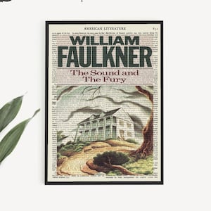 Downloadable &#39;The Sound And The Fury&#39; Print on an Old Encyclopaedia Page from 1911, William Faulkner Poster Prints, American Literature Gift