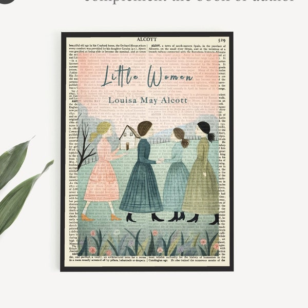 Printable Little Women Book Cover Print by Louisa May Alcott, Printable Gifts, Girls Room Wall Art Decor, Book Poster Prints