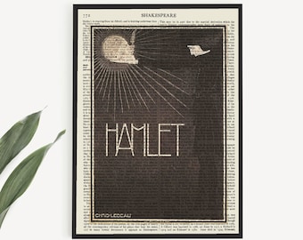 A Printable 'Hamlet' Print, Shakespeare Book Cover Art Gift for Theatre Actor, Home Office Wall Art Print, Dorm Decor, Last Minute Gift Idea