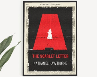 Printable The Scarlet Letter Poster, Book Lover Gift, Book Cover Art, Bookish Decor, Gifts For Teacher, Instant Download Book Wall Art Print