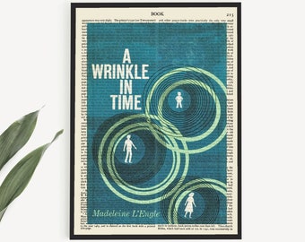 Printable Book Art, Madeleine L’Engle's A Wrinkle In Time Print, Kids Room Poster Prints, Bookish Gift Wall Art, Bookshelf Decor