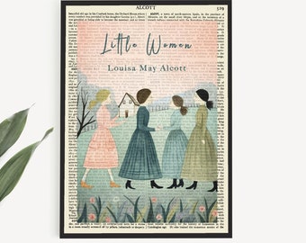 Printable Little Women Book Cover Print by Louisa May Alcott, Printable Gifts, Girls Room Wall Art Decor, Book Poster Prints