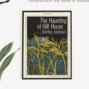 Printable &#39;The Haunting Of Hill House&#39; Book Cover Art On Vintage Page, Spooky Gift Ideas, Printable Halloween Decor, Horror Book Decor
